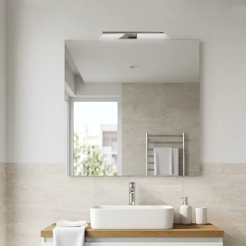 Compra Online Specchio semplice 120x110 con lampada LED per bagno moderno