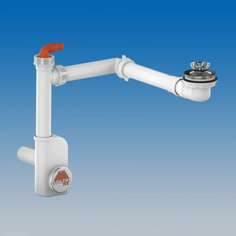 Super Prezzo Kit siphon pour évier de cuisine avec mini panier kittinara sortie d‘eau Ø40 mm Lira SPAZIO 1NT 9.1290.13