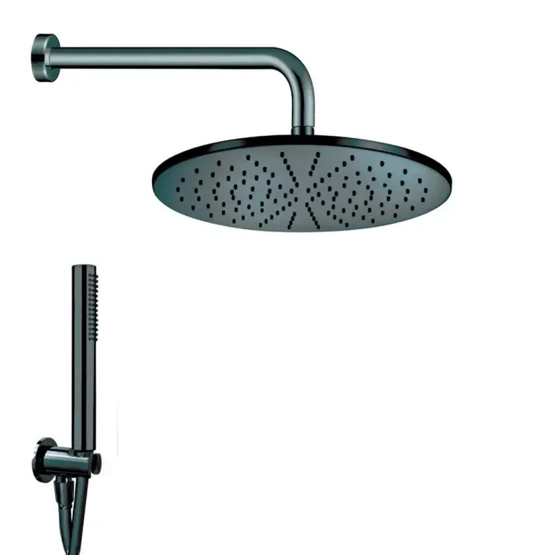 Offerta Speciale Kit de douche noir mat avec pomme de douche Ø200 mm Damast Class 15405