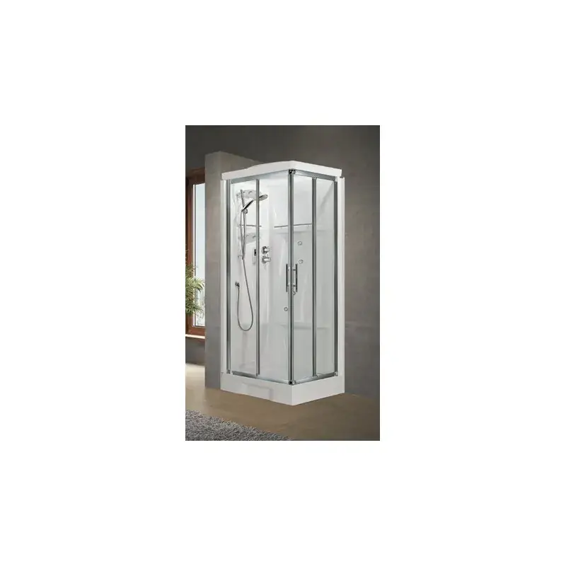 Compra Online Cabine de douche multifonction 80 x 80 version hydromassage 2 portes coulissantes Novellini New Holiday A NNHA80T19F-1B