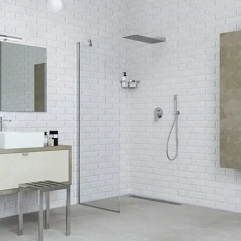 Offerta Lampo Paroi de douche fixe 70 cm verre transparent Ercos Gold BBGOLTFW70