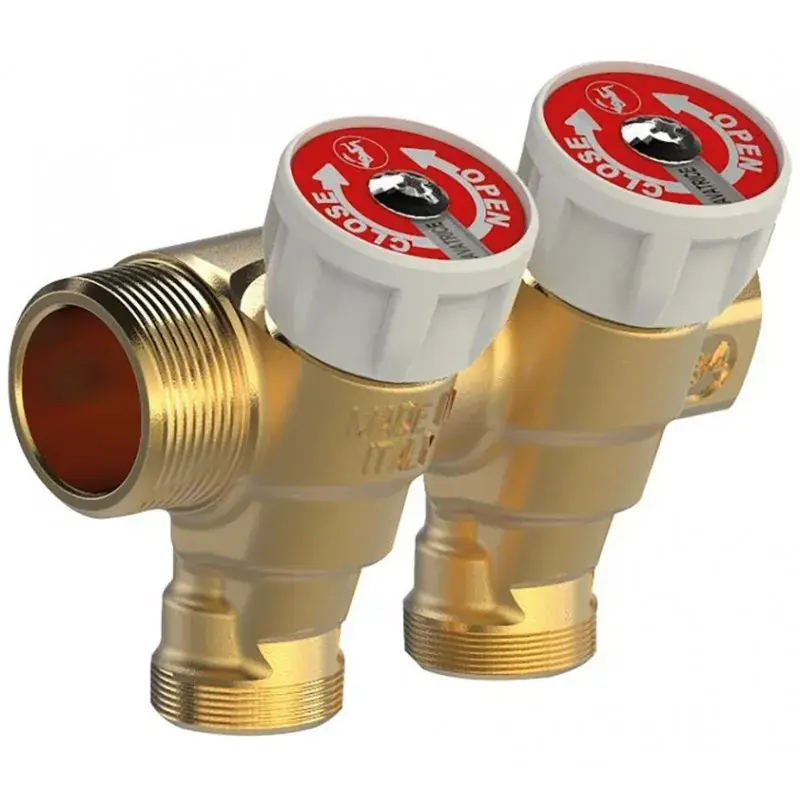 Collecteur avec robinet d‘arrêt pour eau sanitaire Giacomini R585C Offerta Lampo