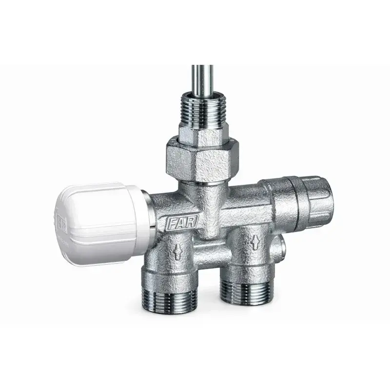 Vanne mono-bitube thermostatisable droite chromée avec queue et écrou FAR1435 Di Tendenza