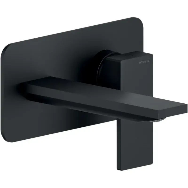 Affare Mitigeur lavabo mural noir mat avec bec 15 cm Nobili Seven SE124198BM