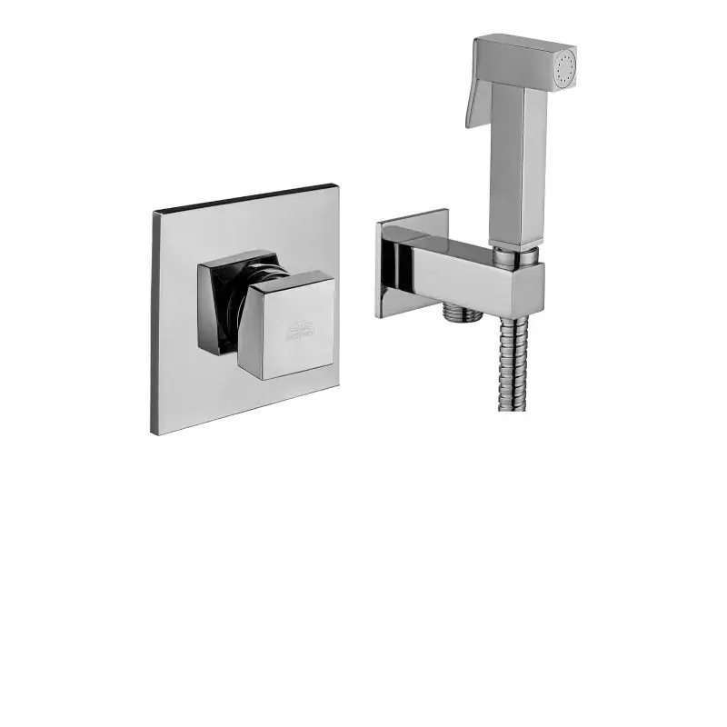 Ensemble bidet carré complet avec tuyau et support avec raccordement eau Paffoni KITDUP112CR Più Venduto