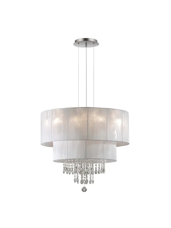 Offerta Limitata Lampadario in tessuto 6 luci con cristalli moderno DL0840