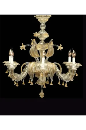Lampadario murano di venezia 5 luci 7386/5 Professionale
