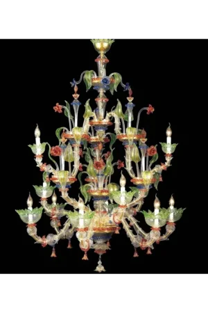 Saldi Lampadario murano di venezia 12 luci 7545/6+3+3