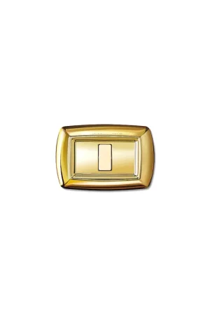 Nuova Collezione Placca tondo colore oro lucido 3 fori magic ticino 2593or elettrocanali