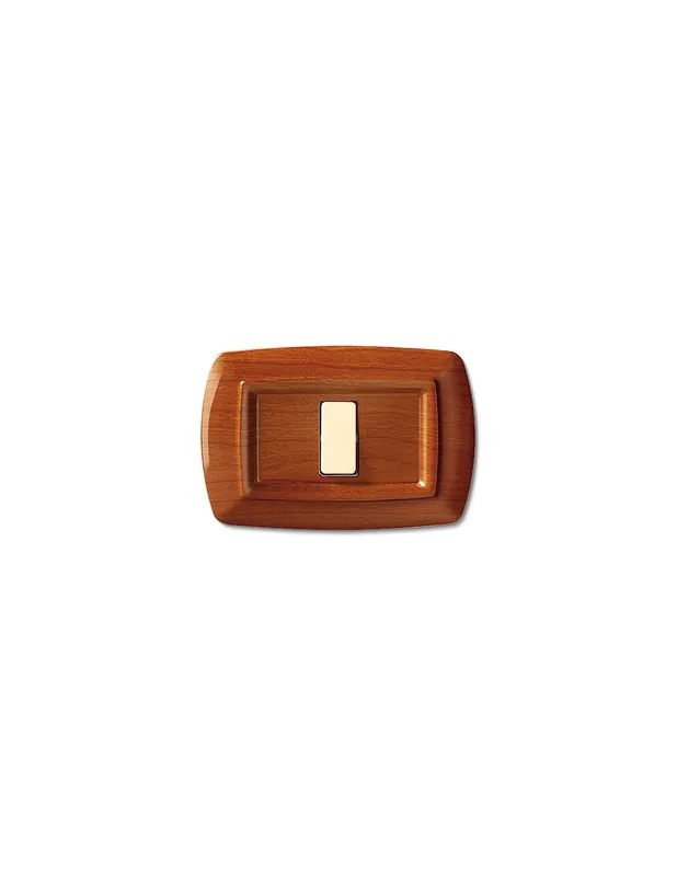 Placca tondo legno chiaro 2 foro magic 2592lc elettrocanali Novità