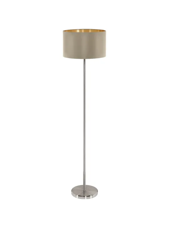 Piantana moderna in tessuto tortora e oro GL1022 Prezzo Conveniente