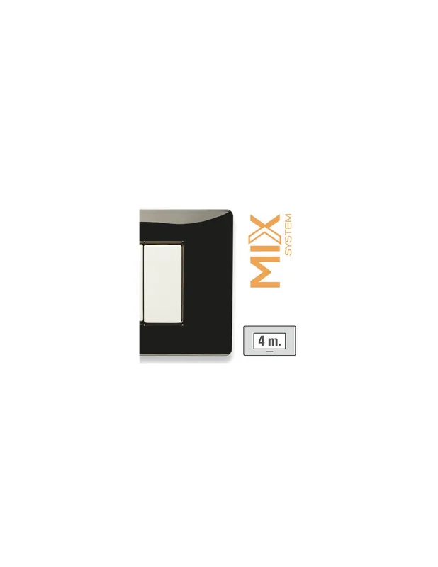 Placca mix 4 posti nero panther 21mx204 master Compra Oggi Stesso