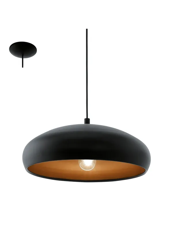 Lampadario moderno nero e rame 1 luce GL1184 Solo Oggi