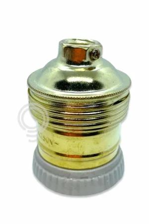 Portalampada ottone metallo e27 anello ceramica ricambio lampdari 1035 Saldi