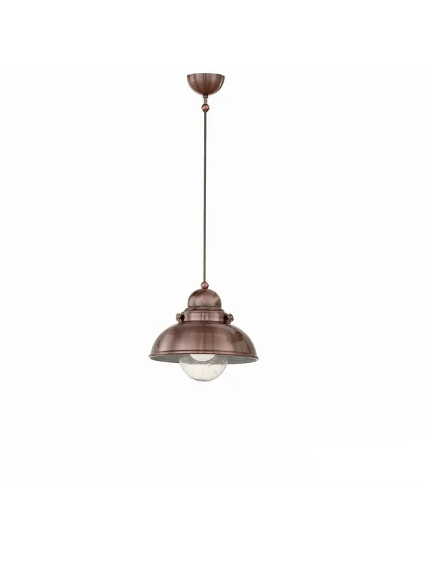 Offerta Limitata Lampadario rustico 1 luce d.29 rame e vetro DL1206