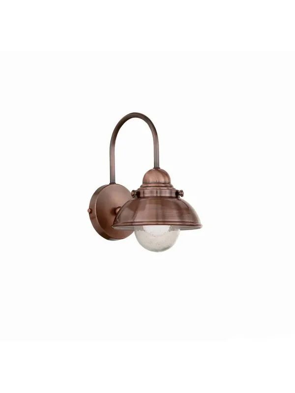 Applique rustico 1 luce rame e vetro DL1208 Super Prezzo