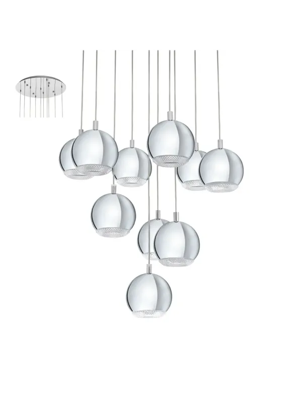 Lampadario a led moderno cromato GL1274 Prezzo Scontato