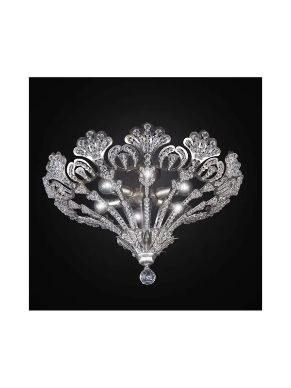 Plafoniera cristallo foglia argento 6 luci BGA 2737-PL57 Prezzo Di Fabbrica