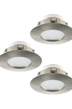 3pz faretto moderno ad incasso a led nickel GL1505 A Buon Prezzo