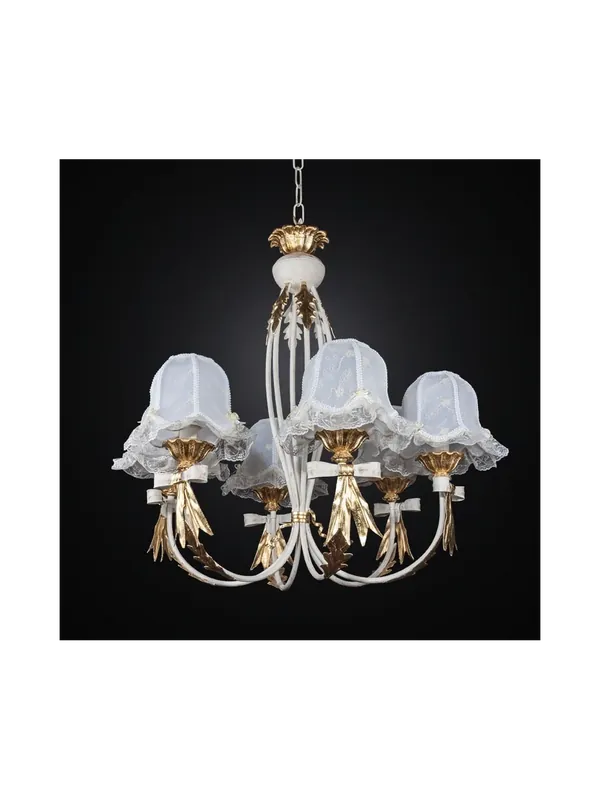Promozione Esclusiva Lampadario shabby chic ferro battuto panna 6 luci BGA 2706