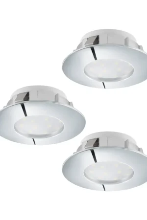 3pz faretto moderno ad incasso a led cromato GL1509 Acquista Ora