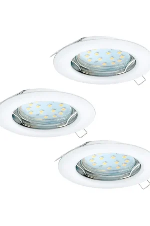 3pz faretto moderno ad incasso a led bianco GL1518 Offerta Del Giorno