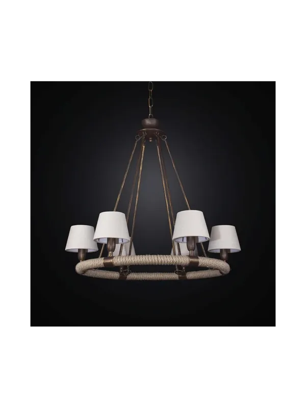 Reso Gratuito Lampadario con paralumi vintage 6 luci BGA 2568/6SP