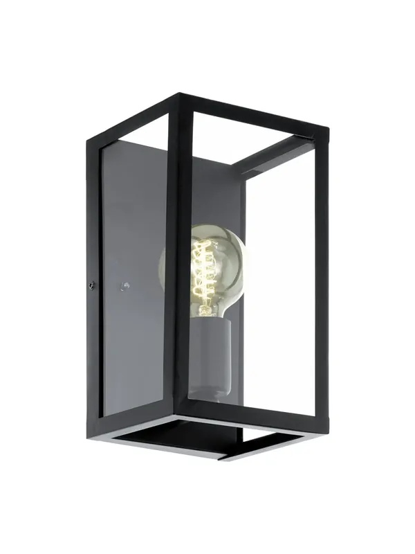 Offerta Applique vintage 1 luce nero con vetro trasparente GL1520