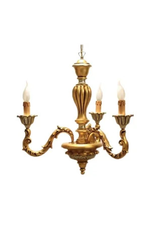 Lampadario classico in legno foglia oro-argento 3 luci Dbs 250/3M Quantità Limitata