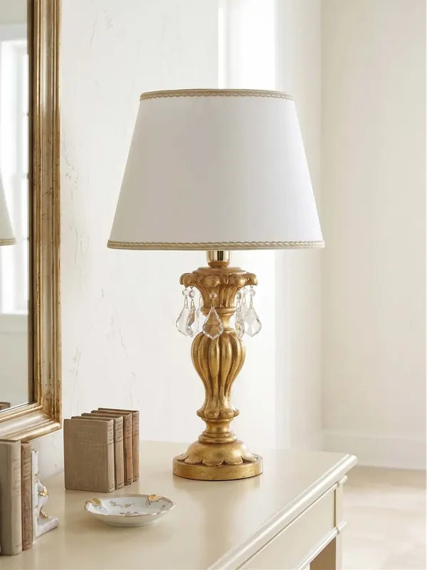 Lumetto classico in legno foglia oro 1 luce Esse 735/bp Promo Stagionale