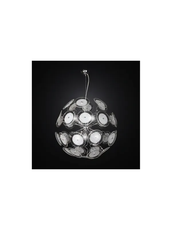 Novità Lampadario moderno con vetri dischetto 6 luci BGA 2632-S3201