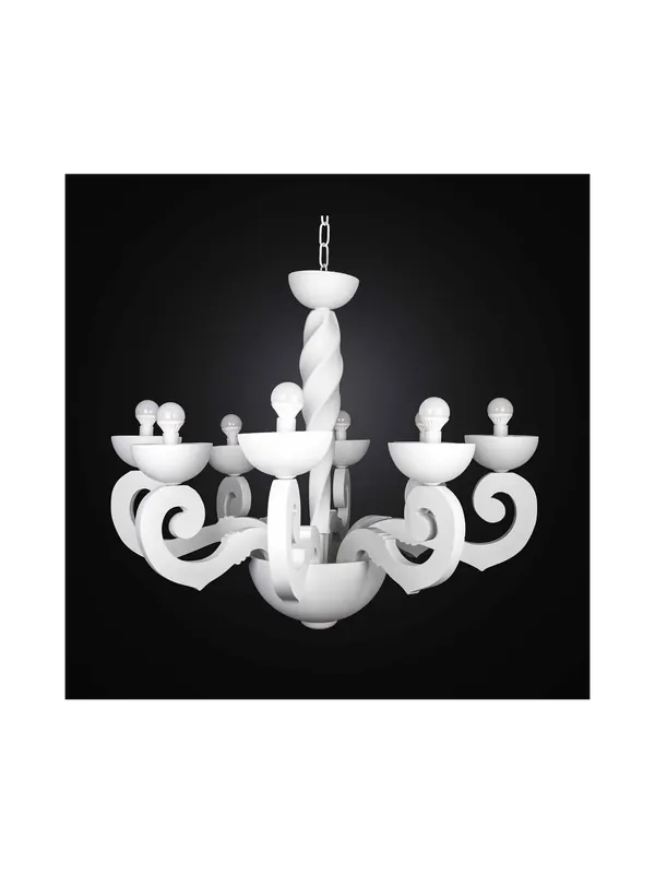 Affare Lampadario moderno in legno e ceramica 4+4 luci BGA 2748-4-4