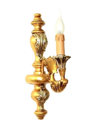 Applique classico in legno foglia oro-argento 1 luce Dbs 300/A1 Reso Gratuito