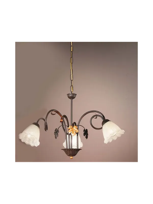 Bestseller Lampadario in ferro battuto classico 3 luci DP099