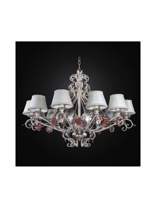 Lampadario in ferro battuto avorio 12 luci BGA 2731-12 Sconto