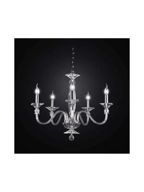 Promo Stagionale Lampadario moderno in cristallo cromato 5 luci BGA 2650/5