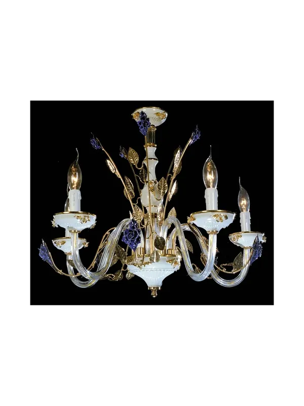 Pagamento Sicuro Lampadario in cristallo e ceramica 5 luci BGA 1042