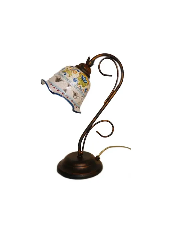 Lumetto classico rustico in ceramica siciliana 1 luce coll. Fiore Di Tendenza