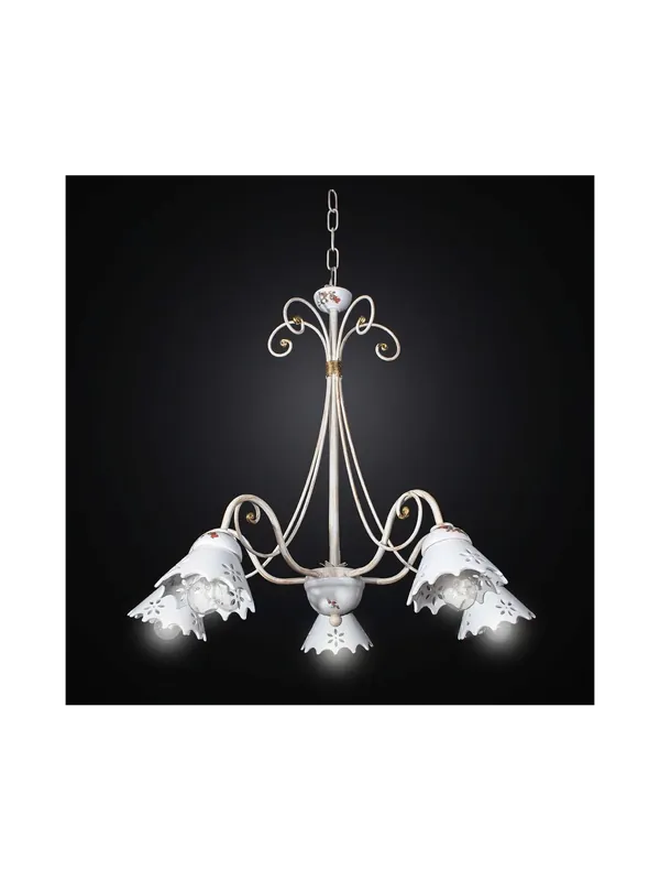 Economico Lampadario in ceramica e ferro battuto 5 luci BGA 2537/5-03