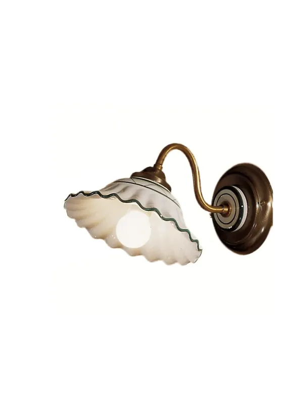 Applique rustico in ceramica bianco-verde 1 luce DP135 Prezzo Scontato