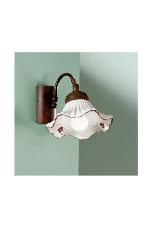 A Buon Prezzo Applique rustico in ceramica bianca-marrone 1 luce DP161