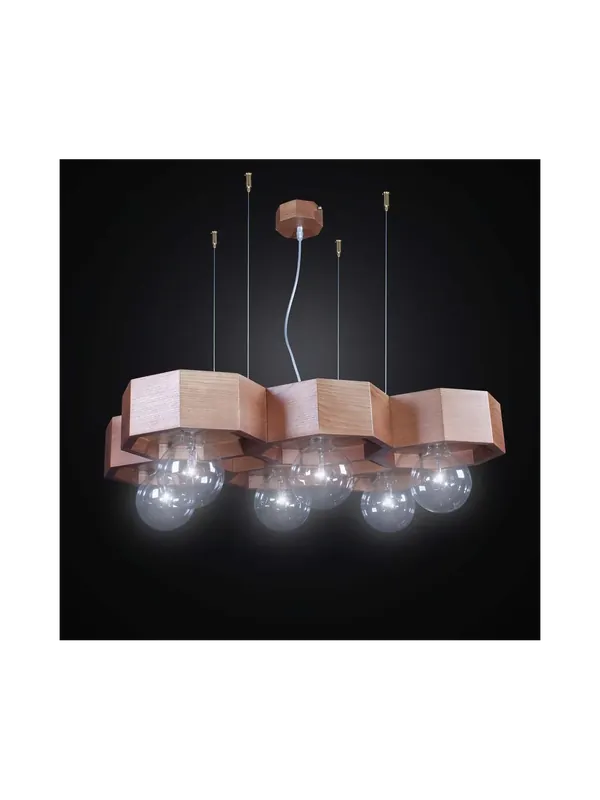 Offerta Del Giorno Lampadario contemporaneo in legno 6 luci BGA 2547/6