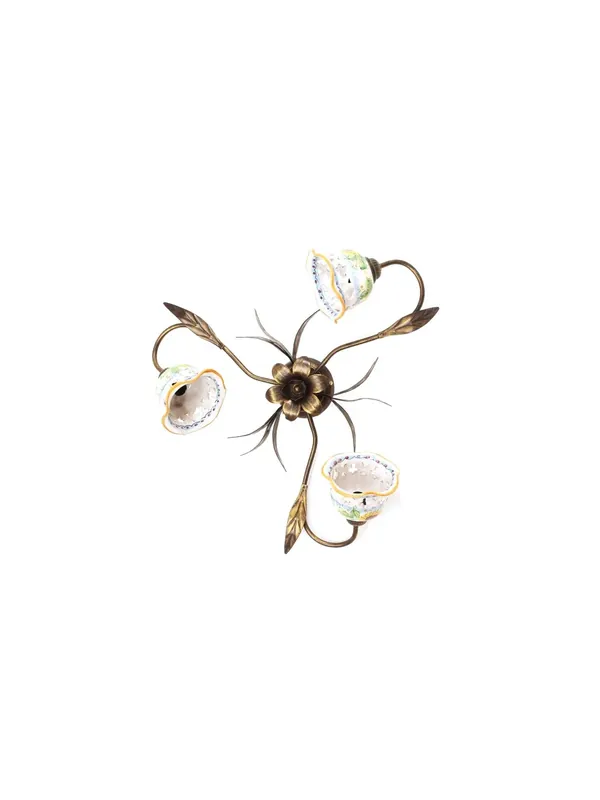 Soddisfatti O Rimborsati Plafoniera rustica in ceramica siciliana girasole 3 luci Anita