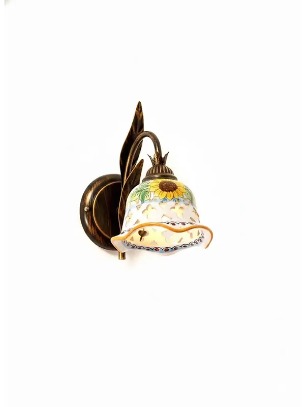 Applique rustico in ceramica siciliana girasole 1 luce Anita Ultimissimo Modello