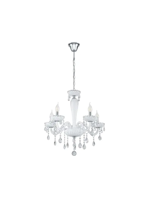 Soddisfatti O Rimborsati Lampadario moderno cristallo bianco 5 luci GL1569