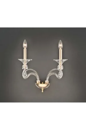 Di Tendenza Applique in cristallo oro classico 2 luci Design Swarovsky Vanessa