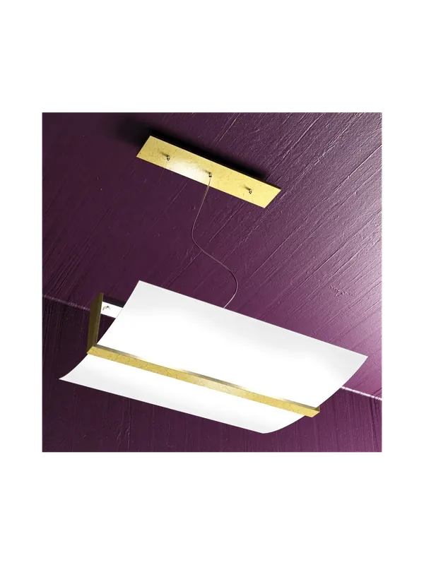 Nuovo Arrivo Lampadario 2 luci legno foglia oro tpl 0740