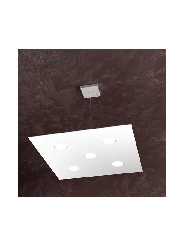 Lampadario moderno 5 luci design bianco tpl 0543 Sconto