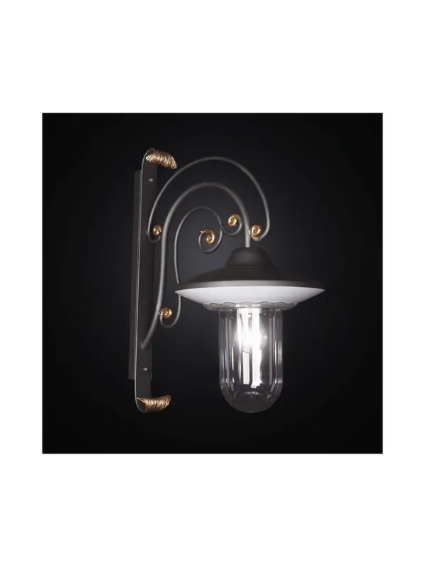 Applique in ferro battuto forgiato foglia oro 1 luce BGA 2610/A25A Ultime Pezzi