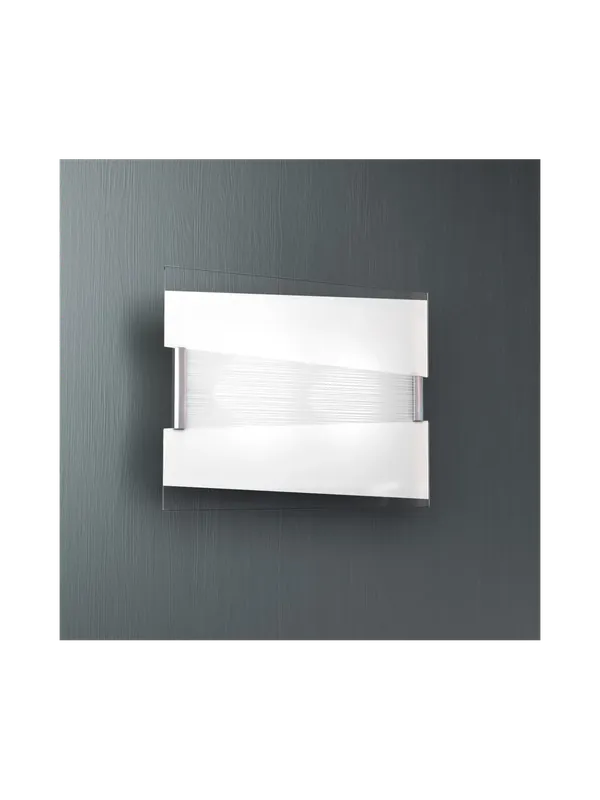 Applique moderno 2 luci vetro bianco tpl 0761 Popolare